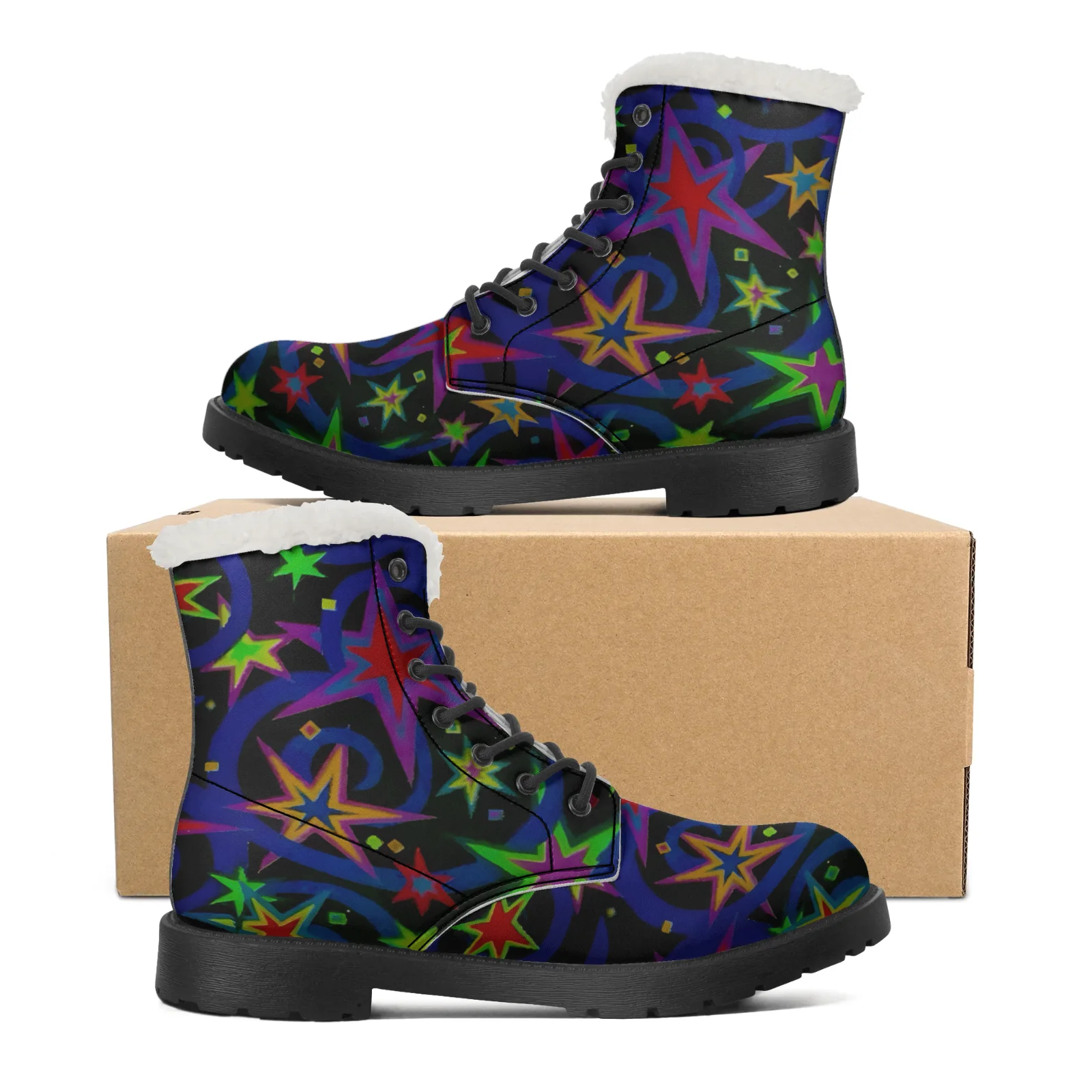 Women Shoes Us To Eu - Botas de Neve Plush Starlit Sky