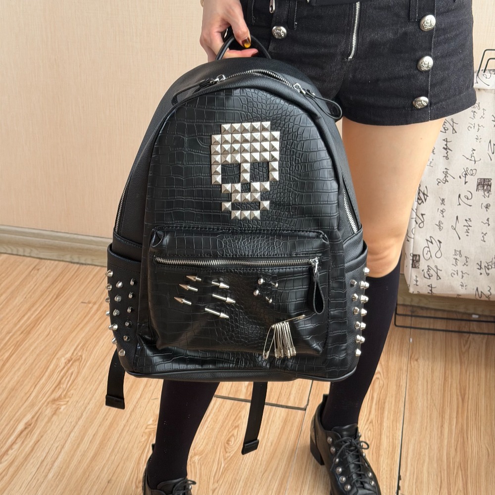 Women Shoes Zipper - Mochila Original com Padrão de Crocodilo