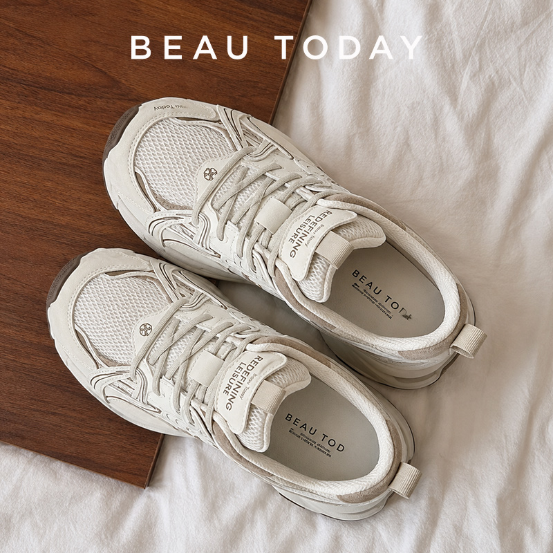 Women Shoes Store - BEAUTODAY Tênis Chunky Feminino em Couro