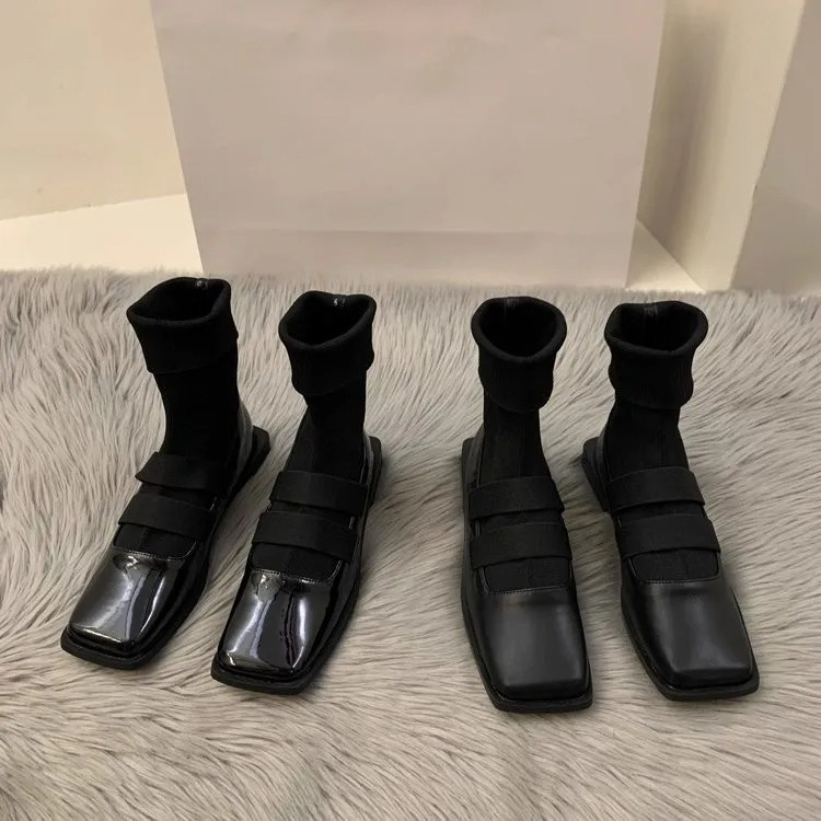 Women Shoes Zara - Botas femininas de malha quadrada, mocassins