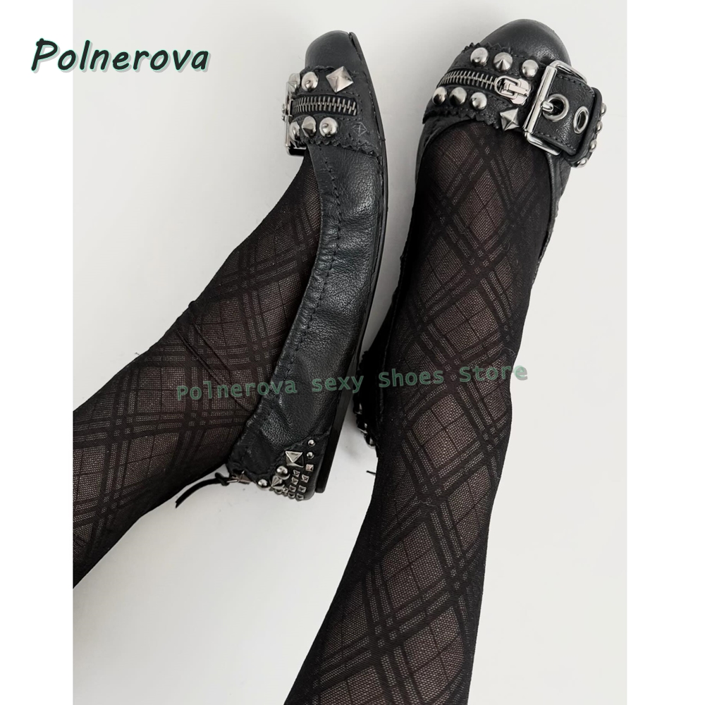 Women Shoes Zipper - Sapatos Mary Jane com Fivela de
