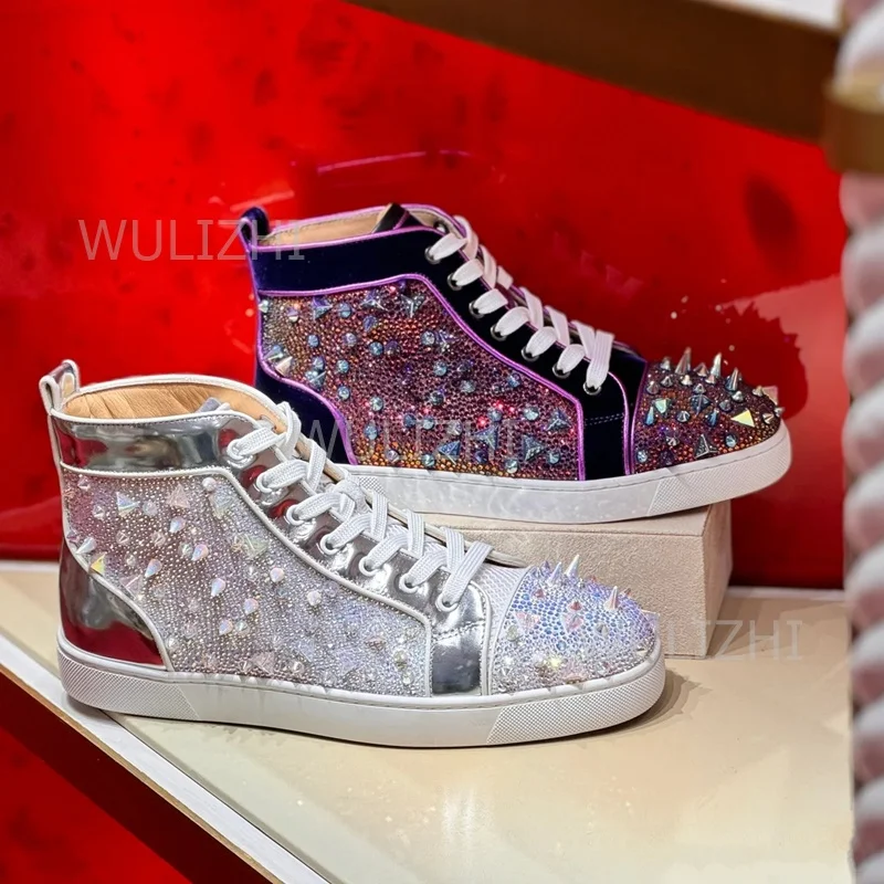 Women Shoes Tennis - Tênis Masculino Roxo Escuro com Rebites