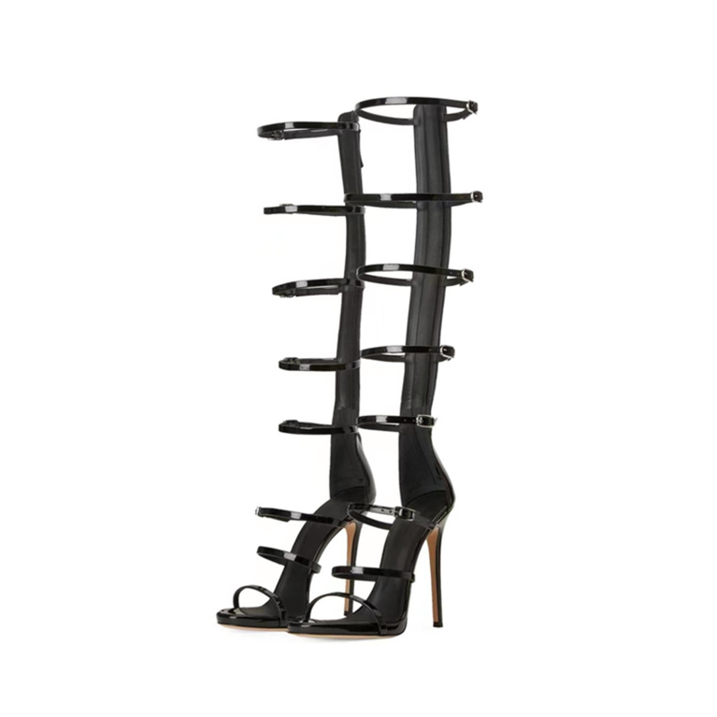 Botas Femininas de Verão Novas - Metallic Heel Sandal avaliação e preço